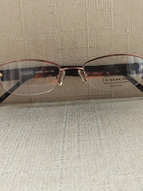 New Coach Women Glasses Frame Eyewear LAVERNE 247 TAN Half Rim Eyeglasses main image 4